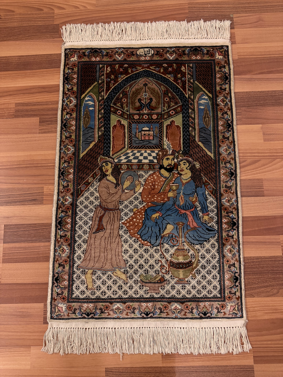 Pikkukuva: Käsinsolmittu aito/itämainen matto 100x62