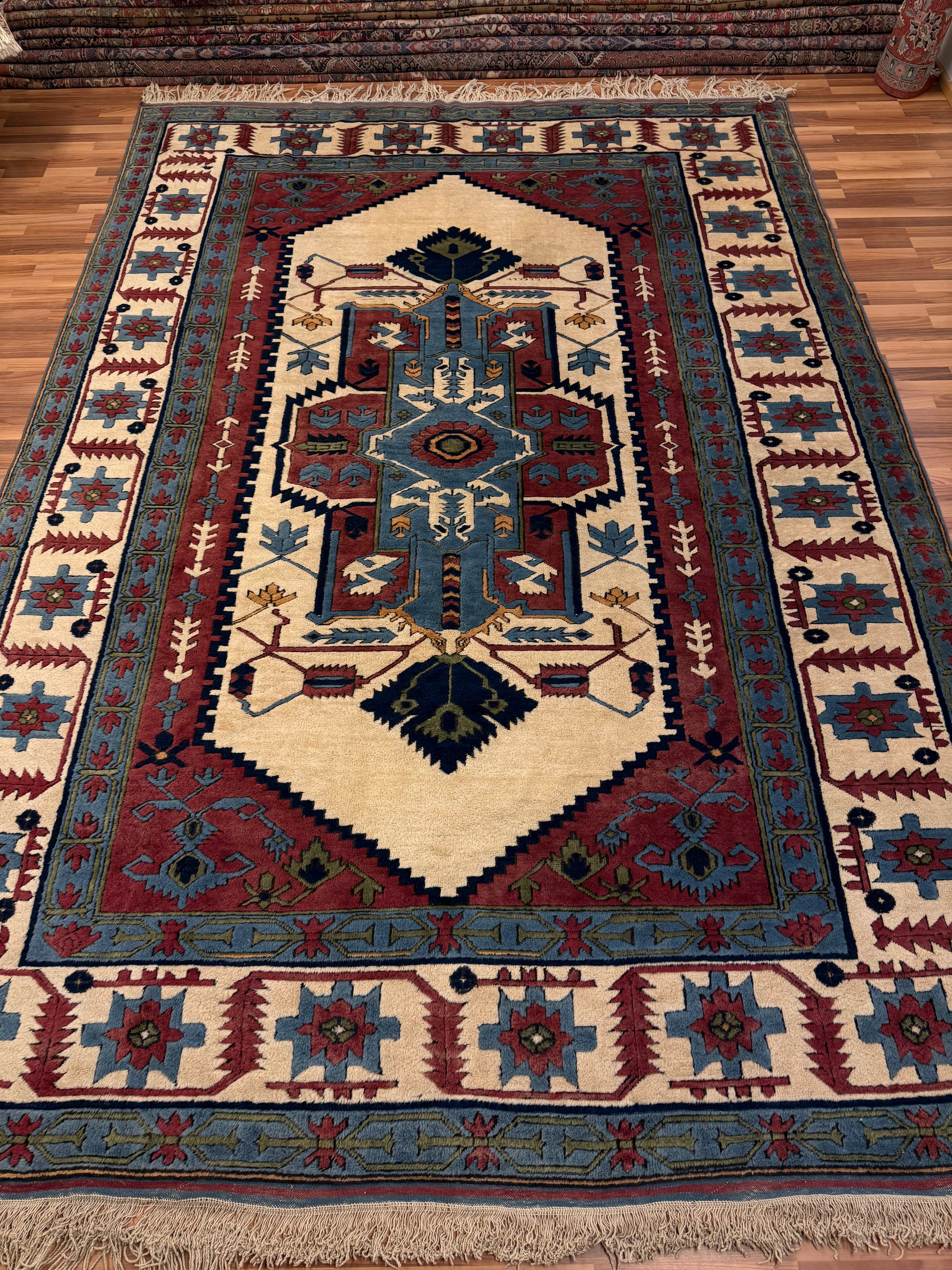 Käsinsolmittu suuri villa matto 400*280