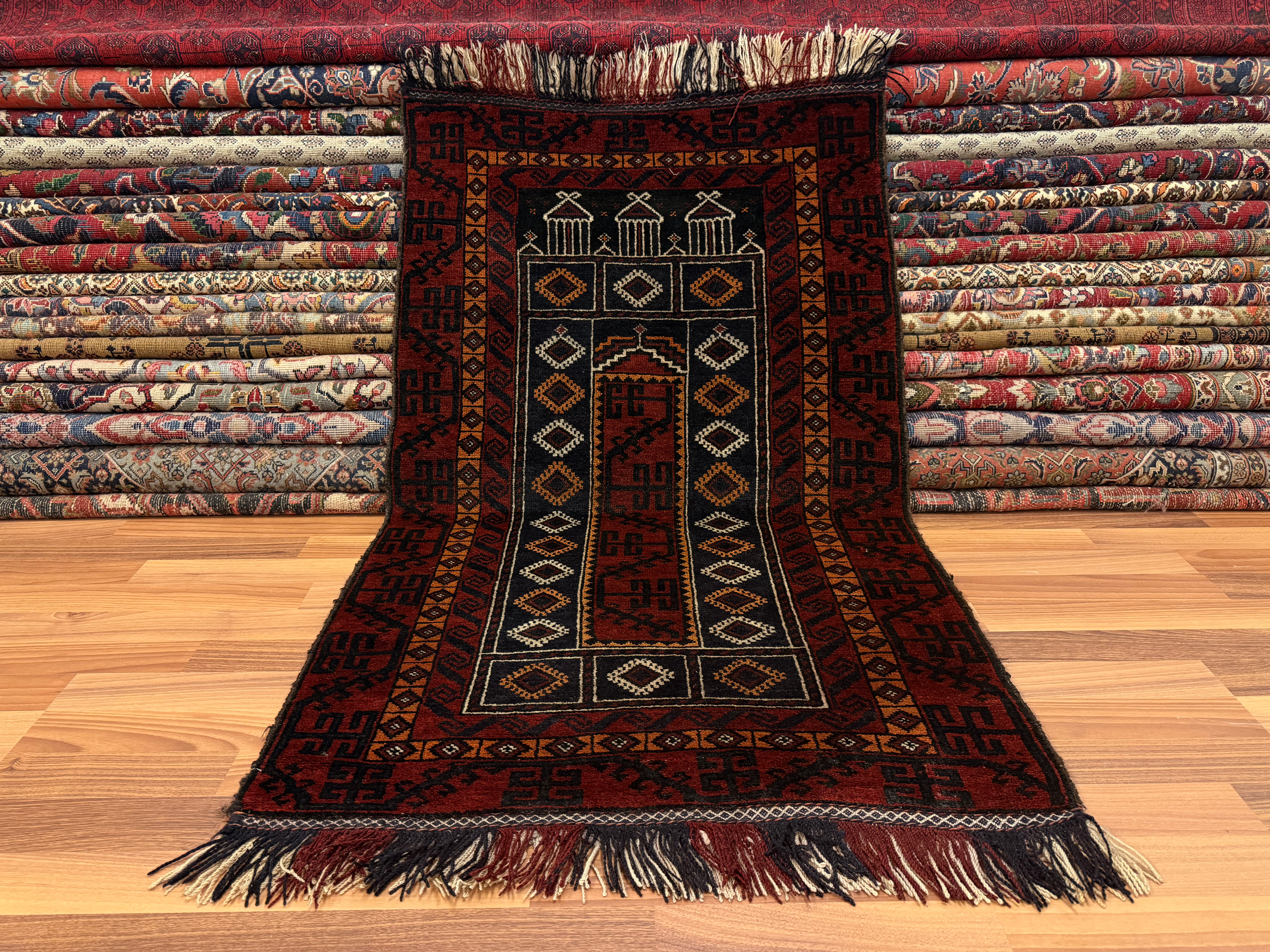 Käsinsolmittu Afgan/Beluch matto 127*78