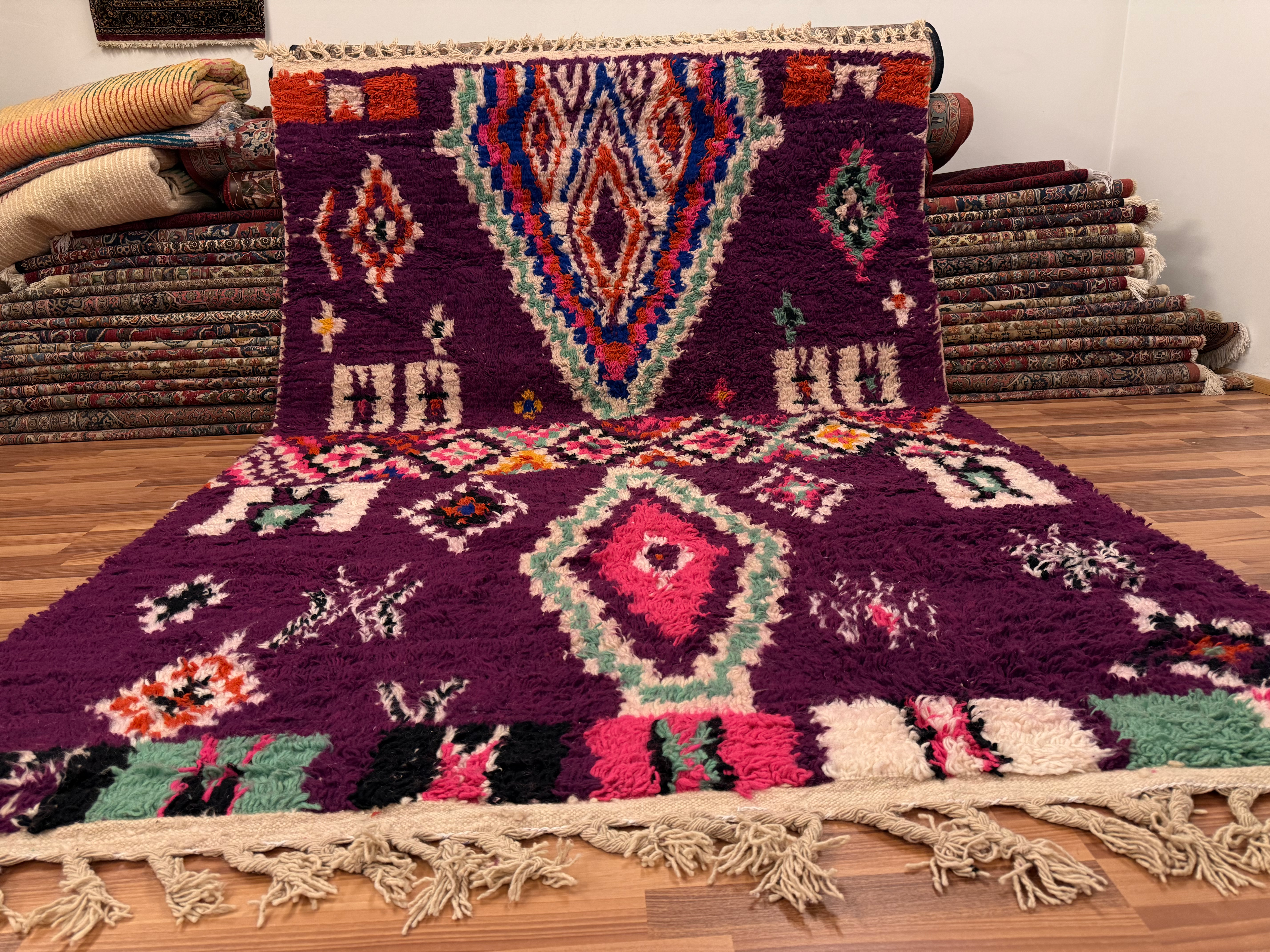 Käsinsolmittu Marokkolainen matto (UUSI) 300*200