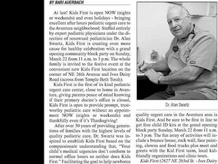 Kids First is making headlines with the Aventura News!