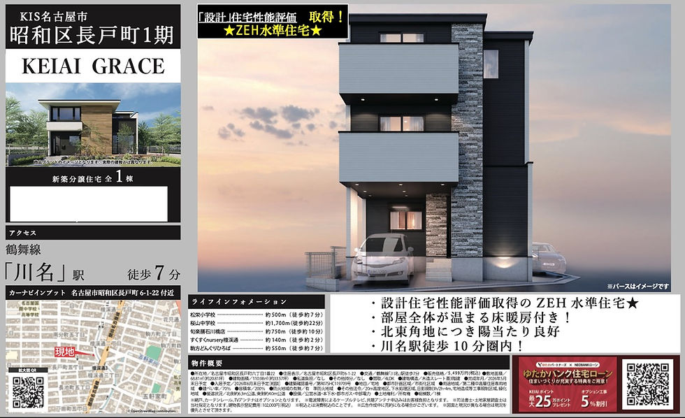 名古屋市昭和区長戸町 新築戸建 ケイアイスター不動産 仲介手数料無料・0円でご紹介