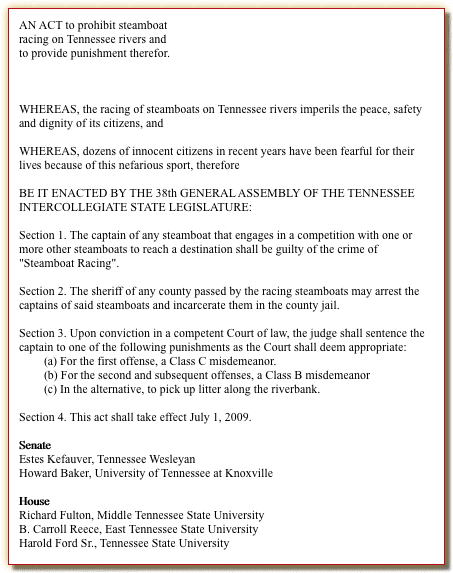 TISL BILL WRITING