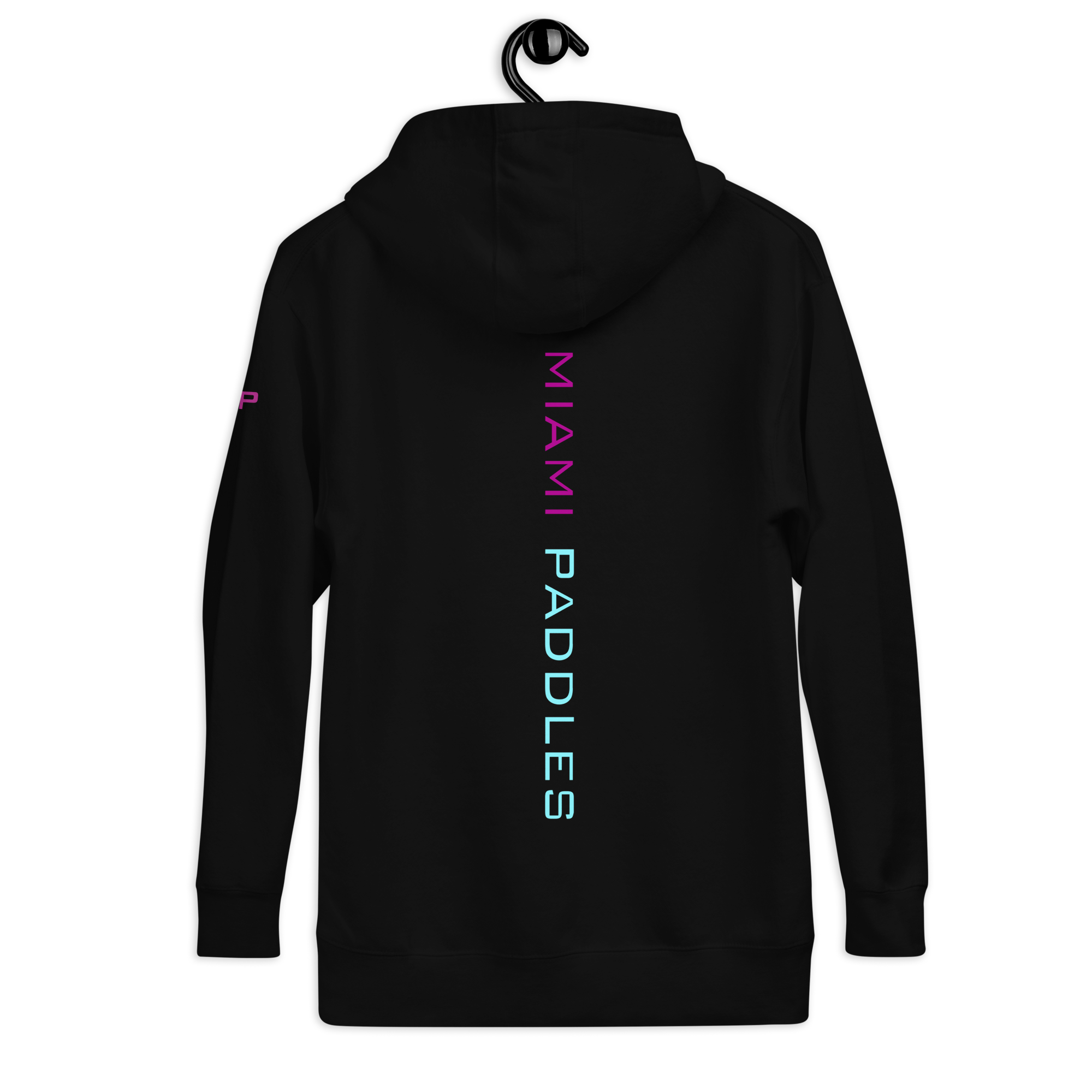 Black sweatshirt with miami paddles logo on the back