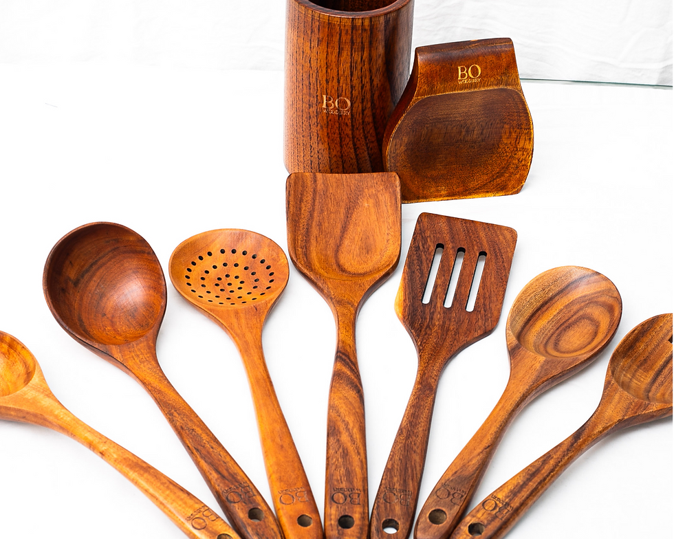 Thumbnail: 9 Set of Wooden Cooking Utensils