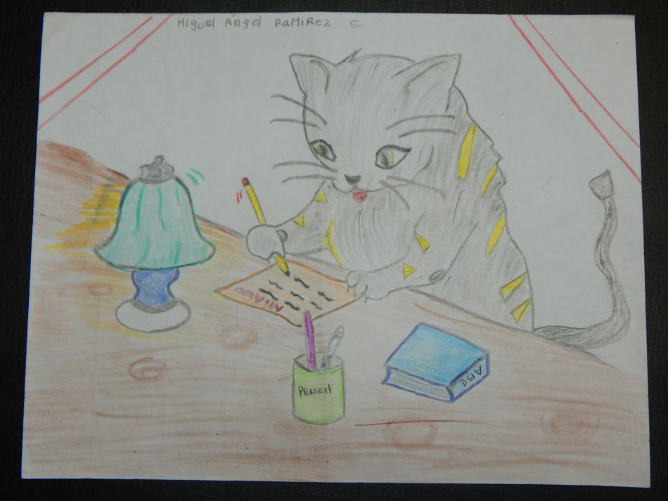 Pinturas elaboradas por los estudiantes en el primer periodo para la realización de una nueva cartil