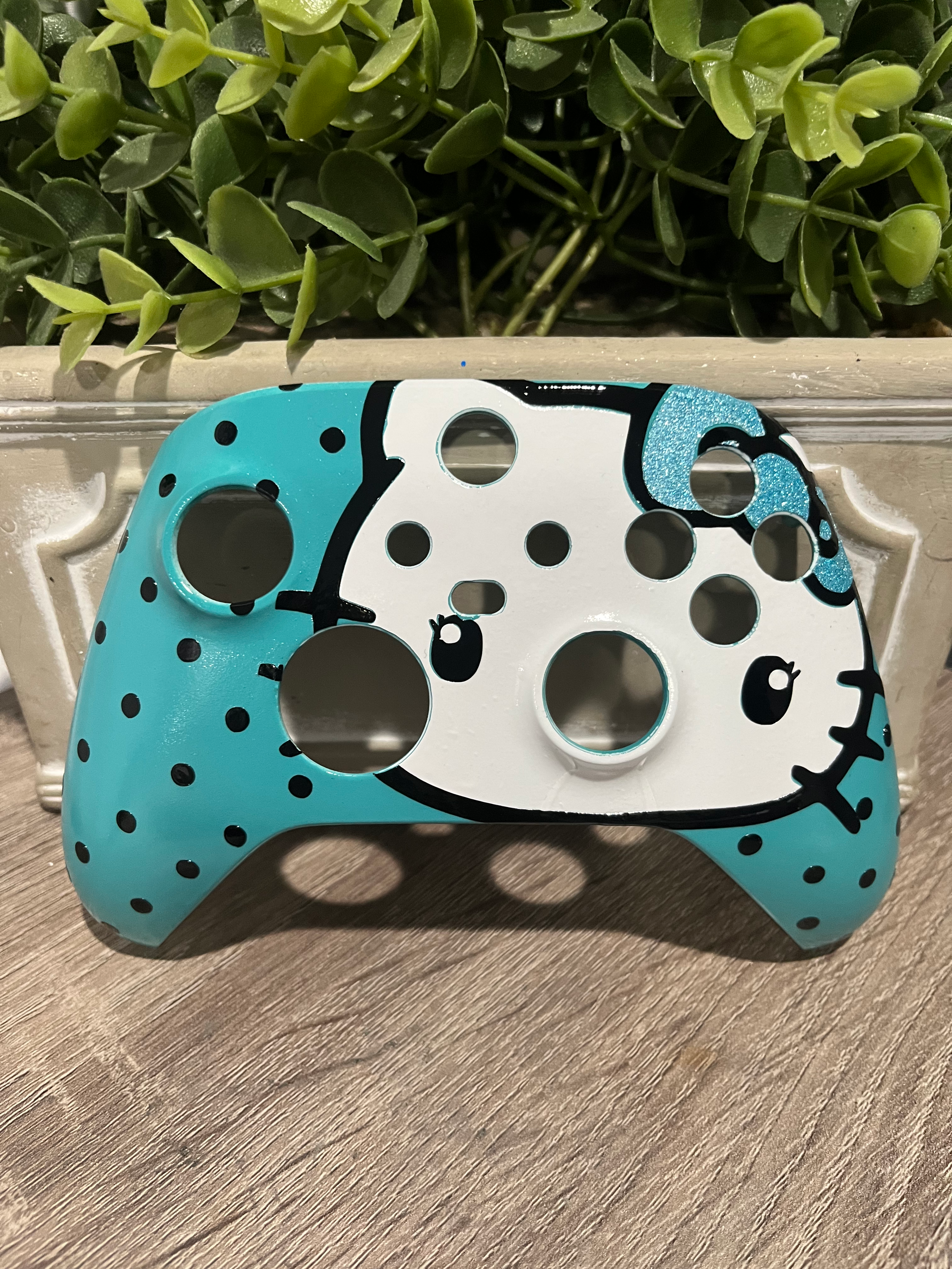 Cute Teal Hello Kitty Custom Controller Shell for Xbox S/X