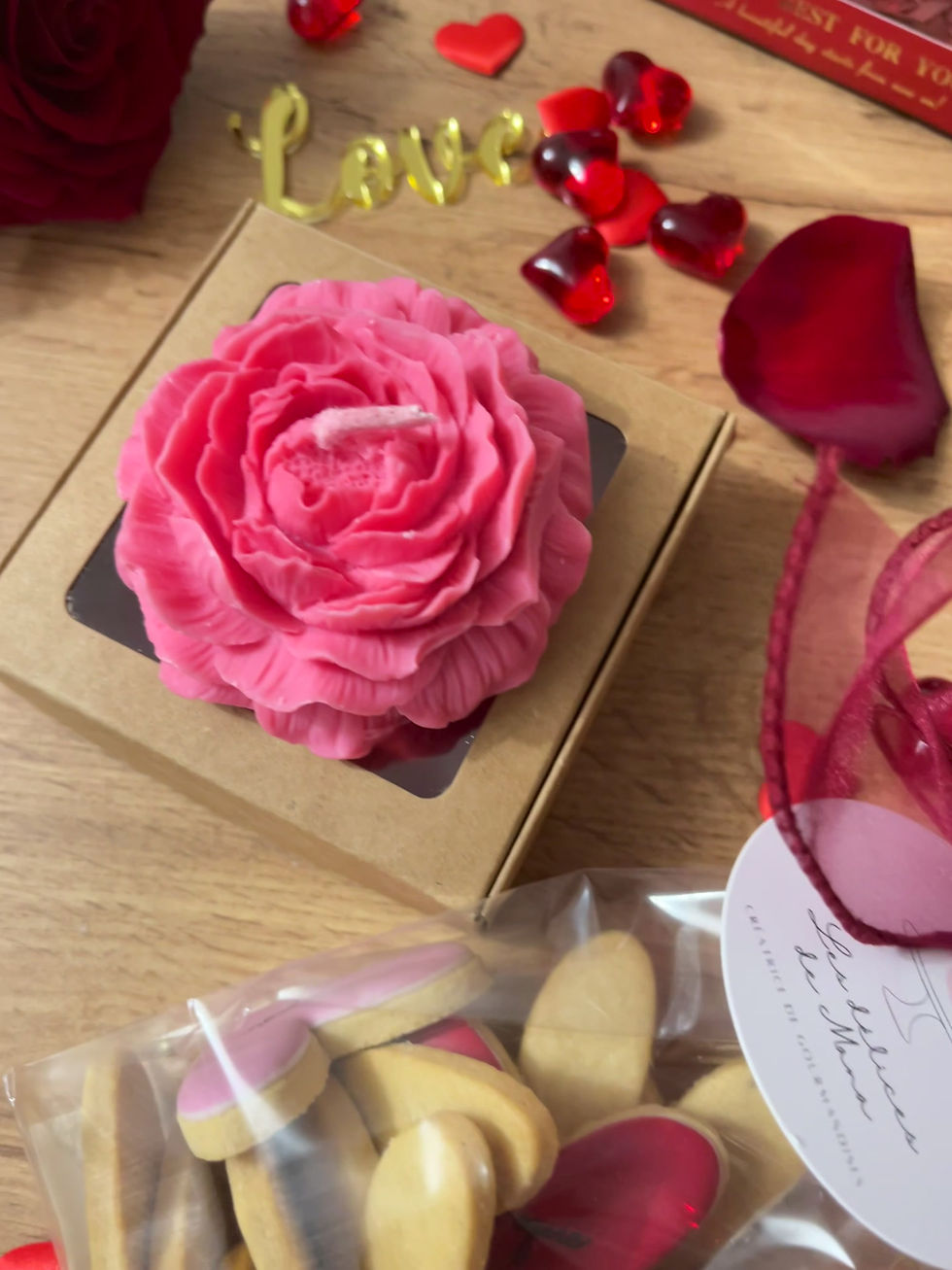 Miniature : Coffret bougie et minis sablés - Saint-Valentin 2026