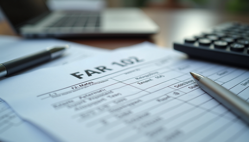 Tax form and calculator on a desk