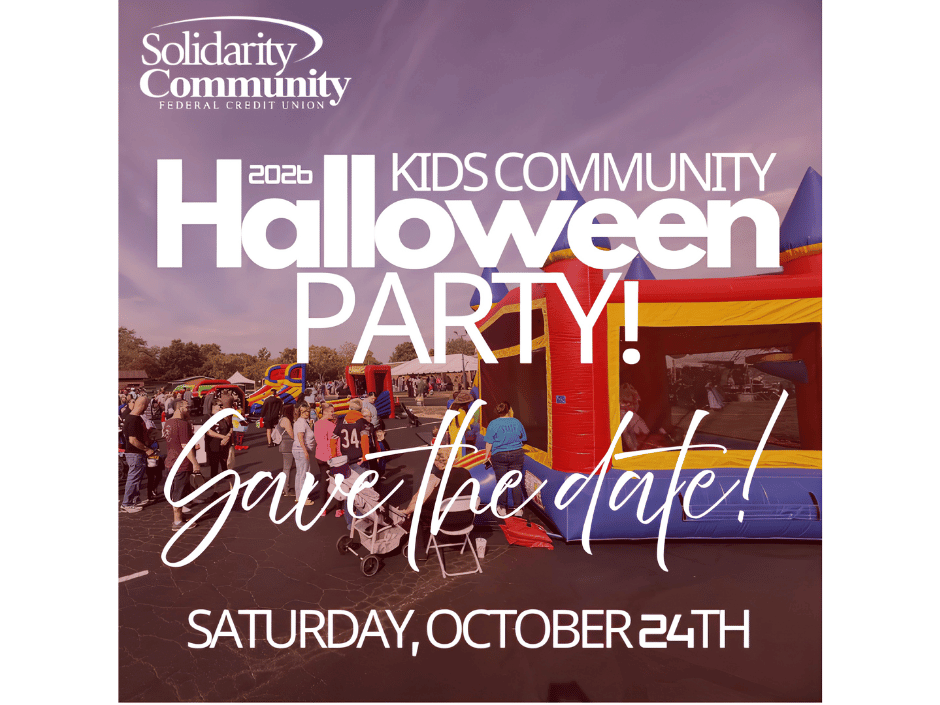 Solidarity Community Federal Credit Union 2026 Kids Halloween Party bounce house event
