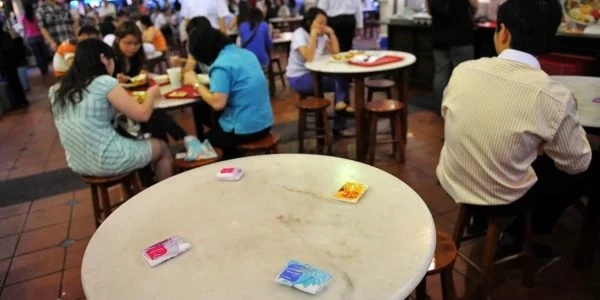 Chope sit culture in Singapore