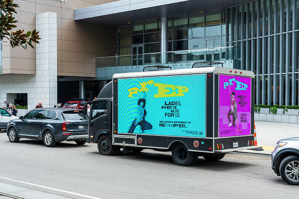 LED advertising truck photographed near the Hyatt Regency in New Orleans