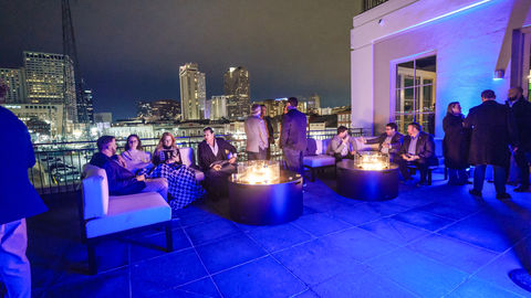 Guests enjoying live music at a NADA networking reception at the MISI venue.