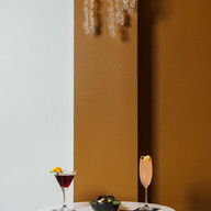 martini and cocktail at table in the lounge