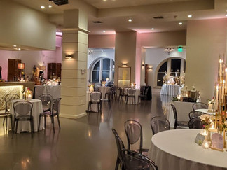 Elegant wedding setup inside The Jaxson on the River in New Orleans