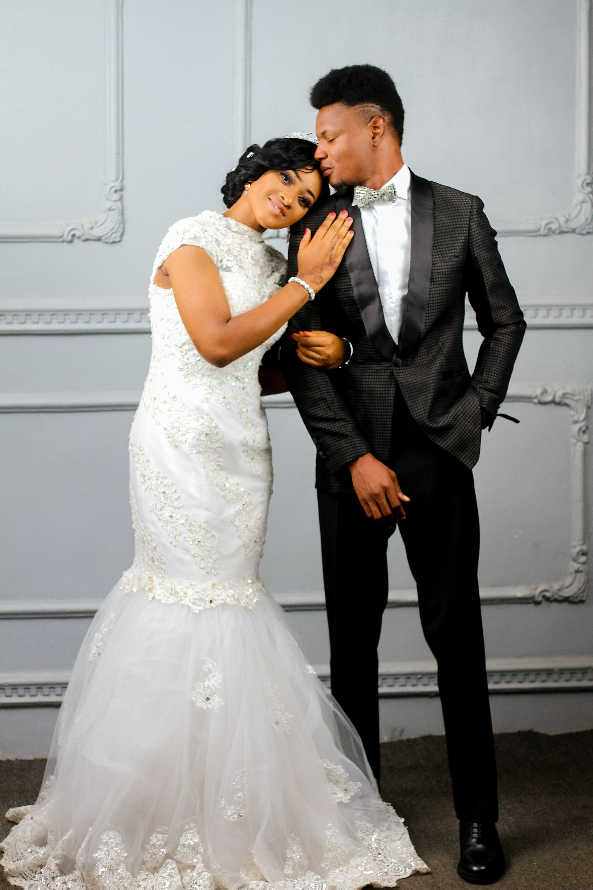 Wedding couple cute pose