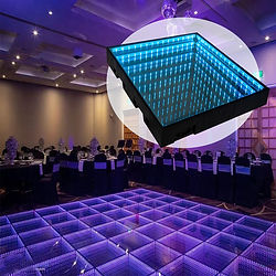 New Orleans 3D LED illuminated infinity Mirror glass dance floor party rental