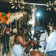 wedding Cold spark machines at NOLA skyline