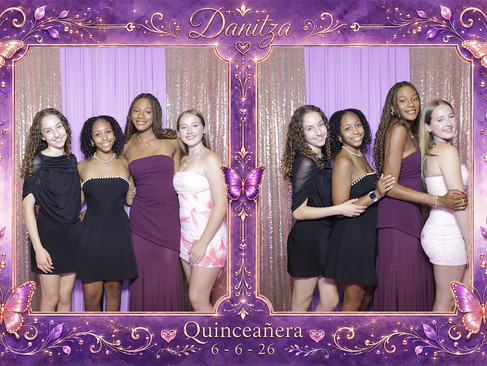 Elegant Mirror photo booth rental for a butterfly themed quinceañera party