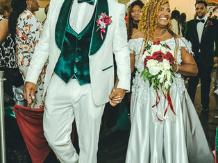 Couple portrait after their 25th anniversary vow renewal ceremony