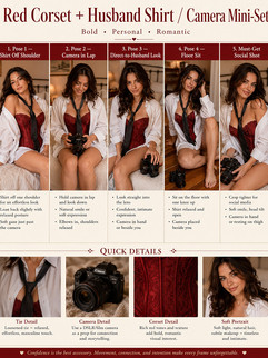 Visual boudoir posing chart with elegant, confident, and social-media-safe pose ideas