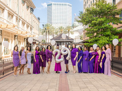 purple dress balloon release