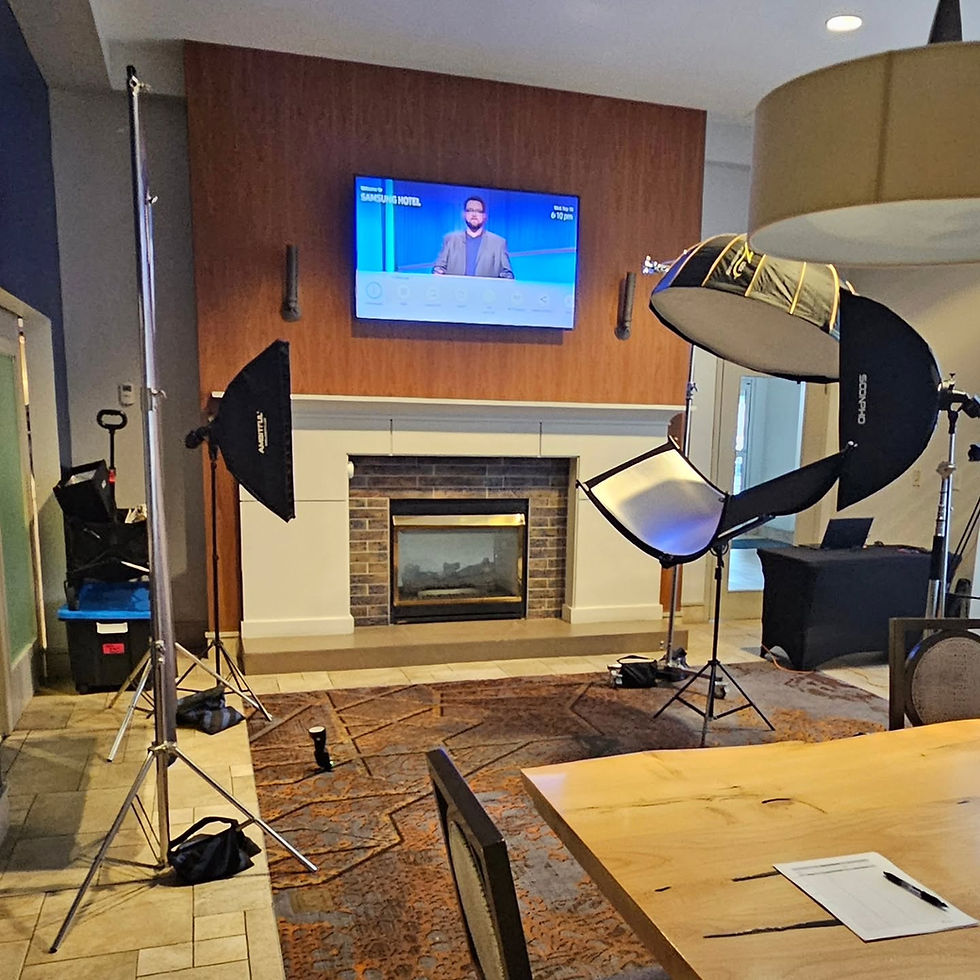 Professional headshot setup for a conference event in New Orleans.