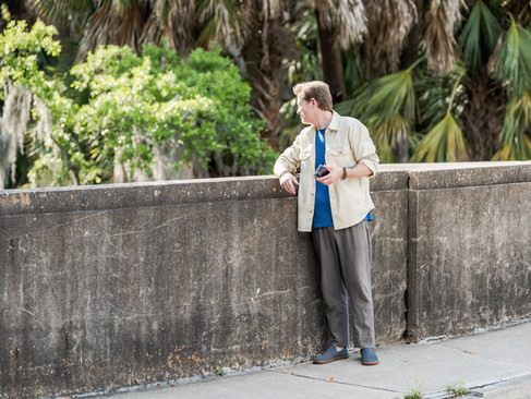 Outdoor business portrait with clean natural background in New Orleans City Park