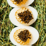 caviar with devilied eggs