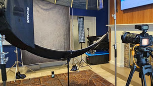 Professional headshot station in a New Orleans hotel conference room for corporate meeting and event portraits