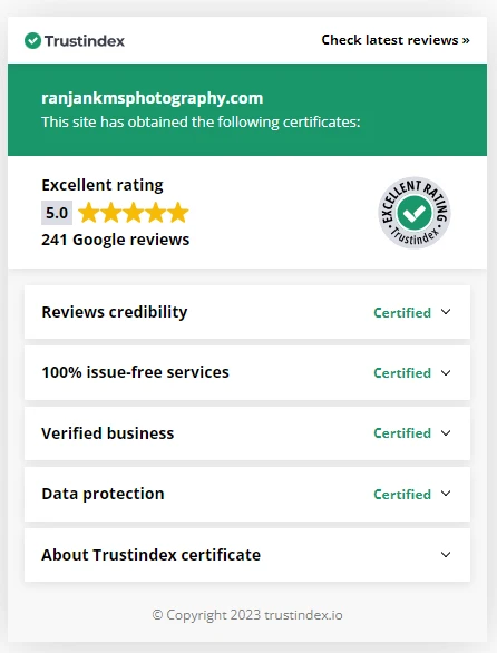 Trustindex Certification of Google Reviews, Ranjan KM's Photography, Photographer, Deoghar