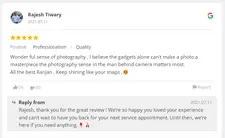 Screenshot of Client's Google Reviews in Google Business Profile, Ranjan KM's Photography, Photographer, Deoghar