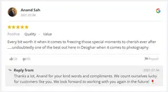 Screenshot of Client's Google Reviews in Google Business Profile, Ranjan KM's Photography, Photographer, Deoghar