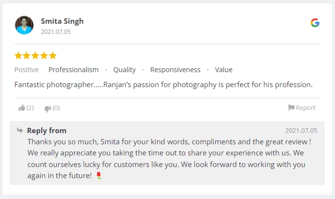 Screenshot of Client's Google Reviews in Google Business Profile, Ranjan KM's Photography, Photographer, Deoghar