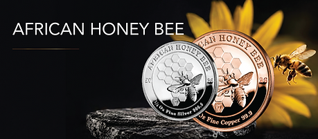 1/4 Oz Silver African Honey Bee & 1 Oz Copper