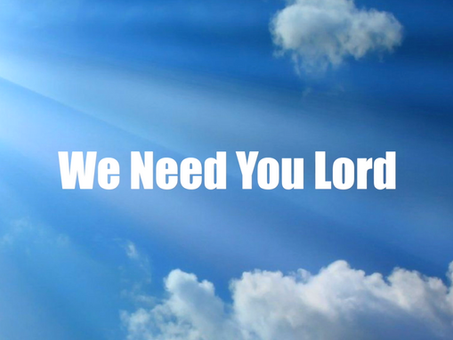 We Need You Lord