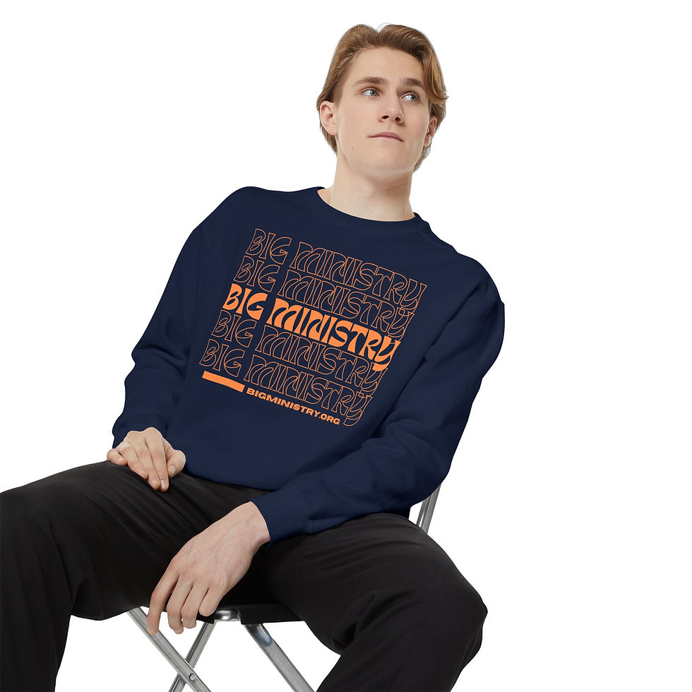 Thumbnail: Adult Garment-Dyed Sweatshirt | "BiG Logo Design"