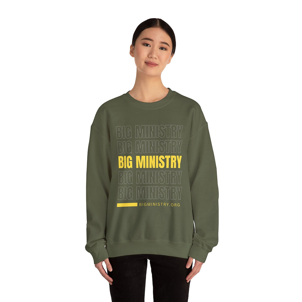 Thumbnail: Adult Crewneck Sweatshirt | "BiG Ministry Hollow Logo"