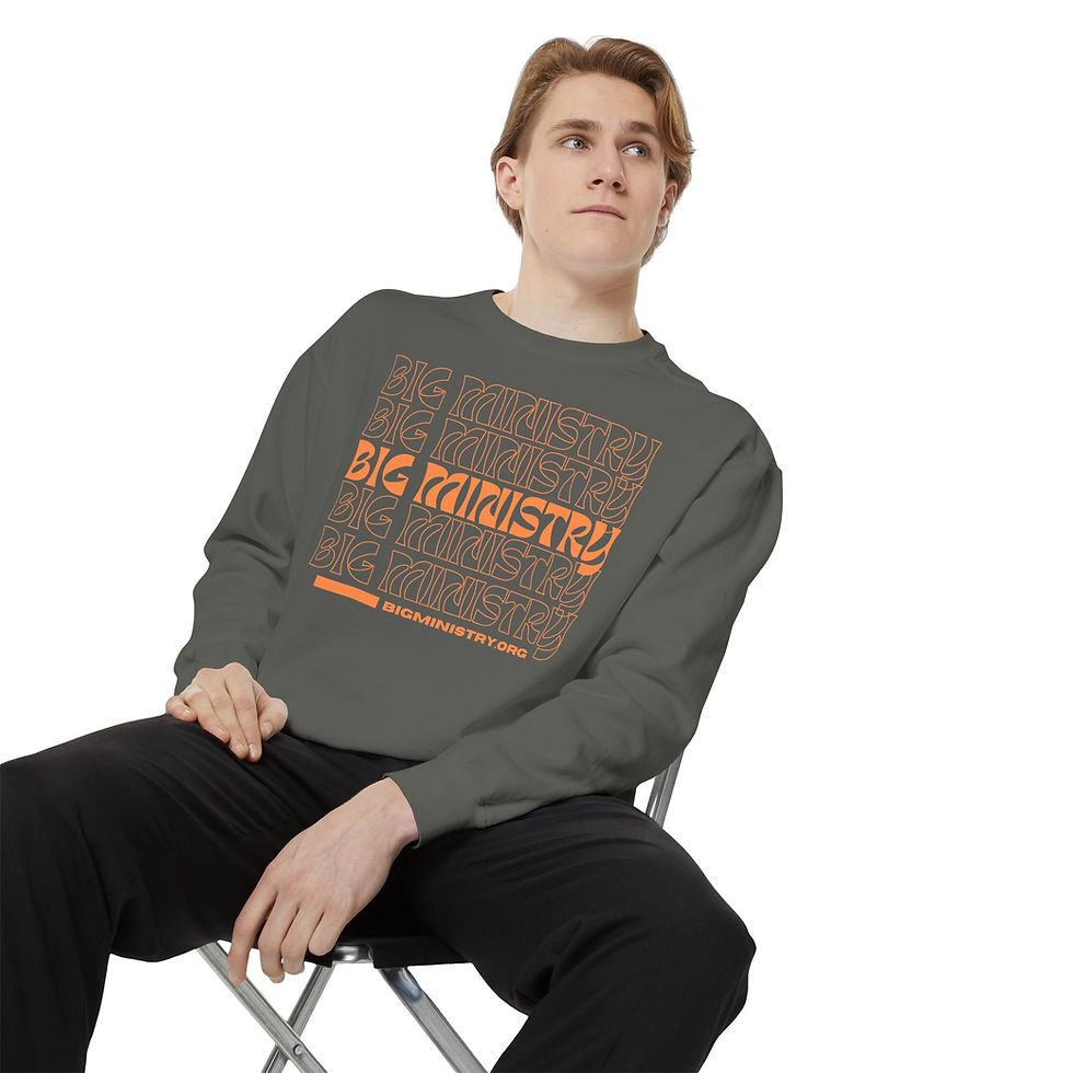 Thumbnail: Adult Garment-Dyed Sweatshirt | "BiG Logo Design"