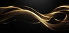 The illustration background is luxurious gold with waves on a black background. Premium de