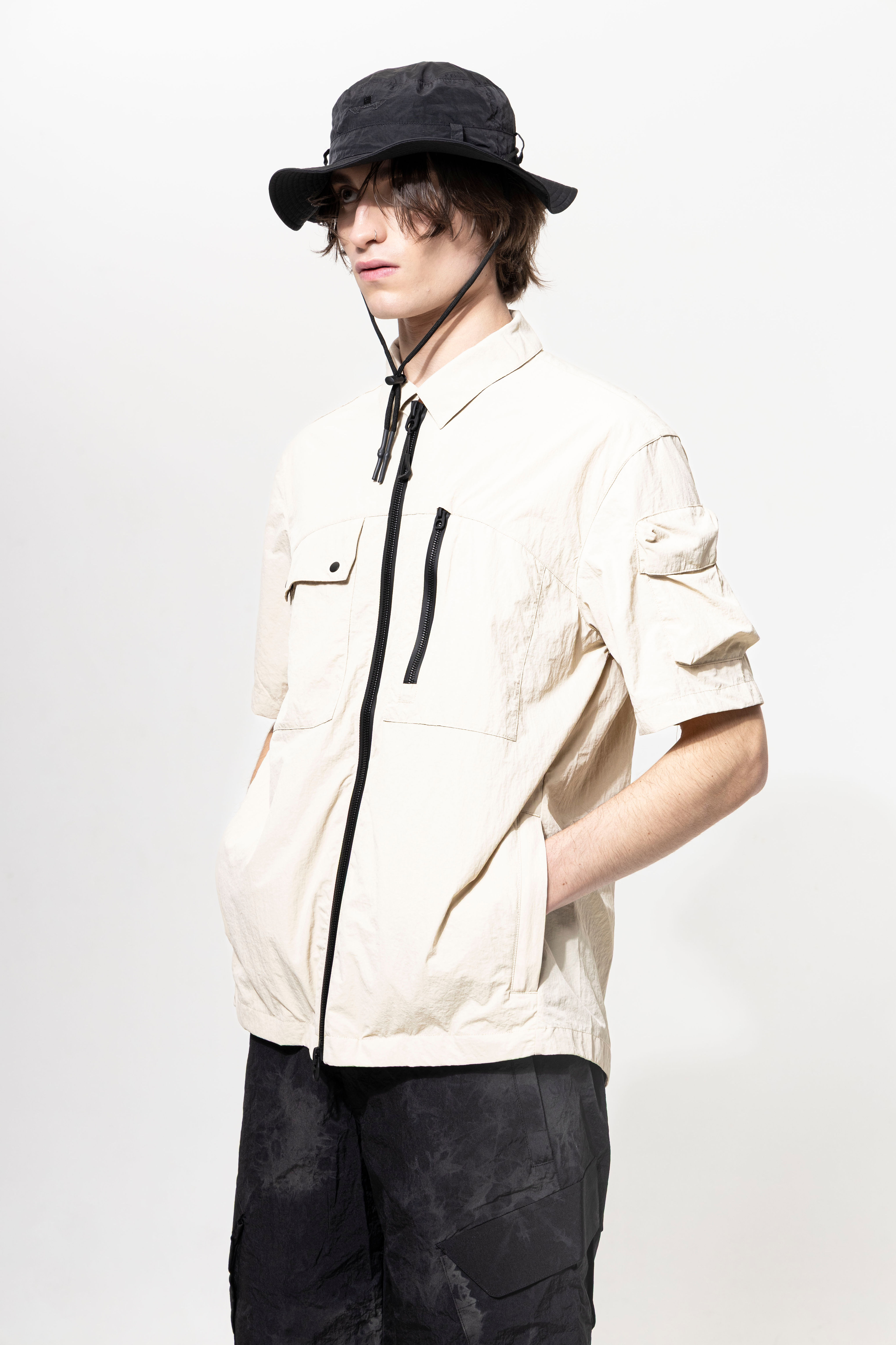 JG1_SS26_14 | HYBRID UTILITY OVERSHIRT SS | BONE