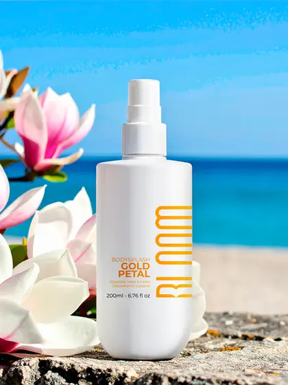 Body Splash Gold Petal 200ml feminino, fragrância sofisticada, hidratante e perfumada