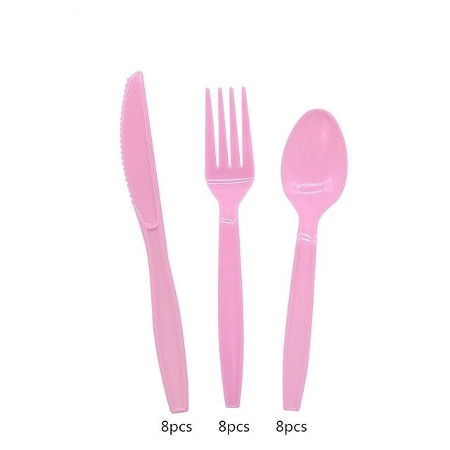 pink cutlery