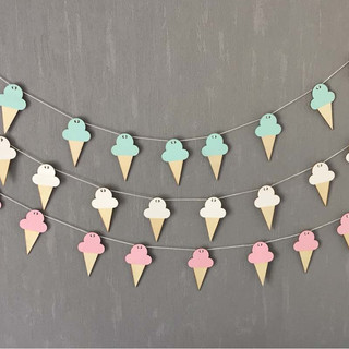 wood ice cream banner