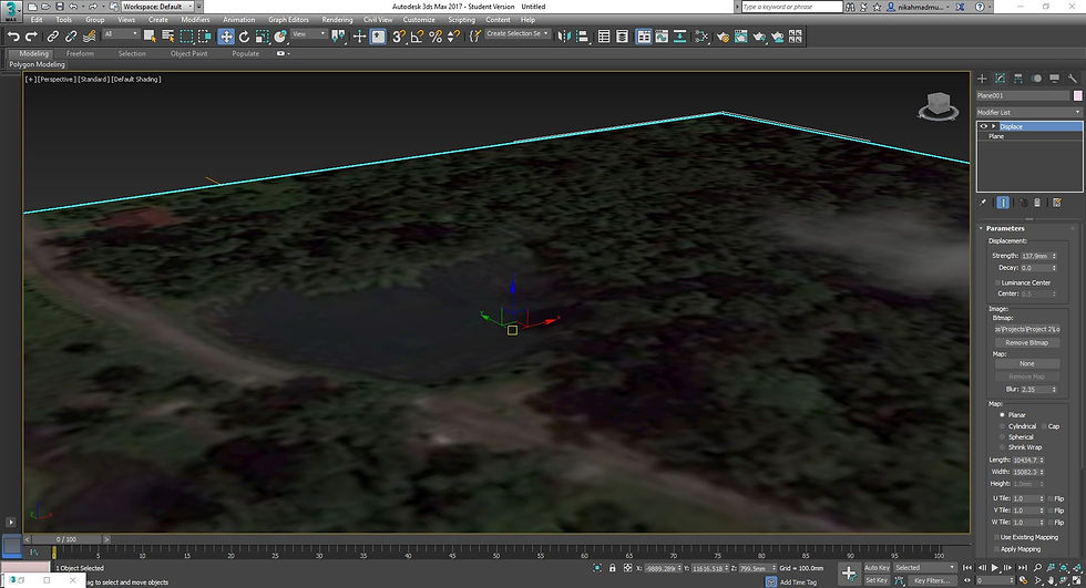 8. Using Bump Map in Displace to create the contour