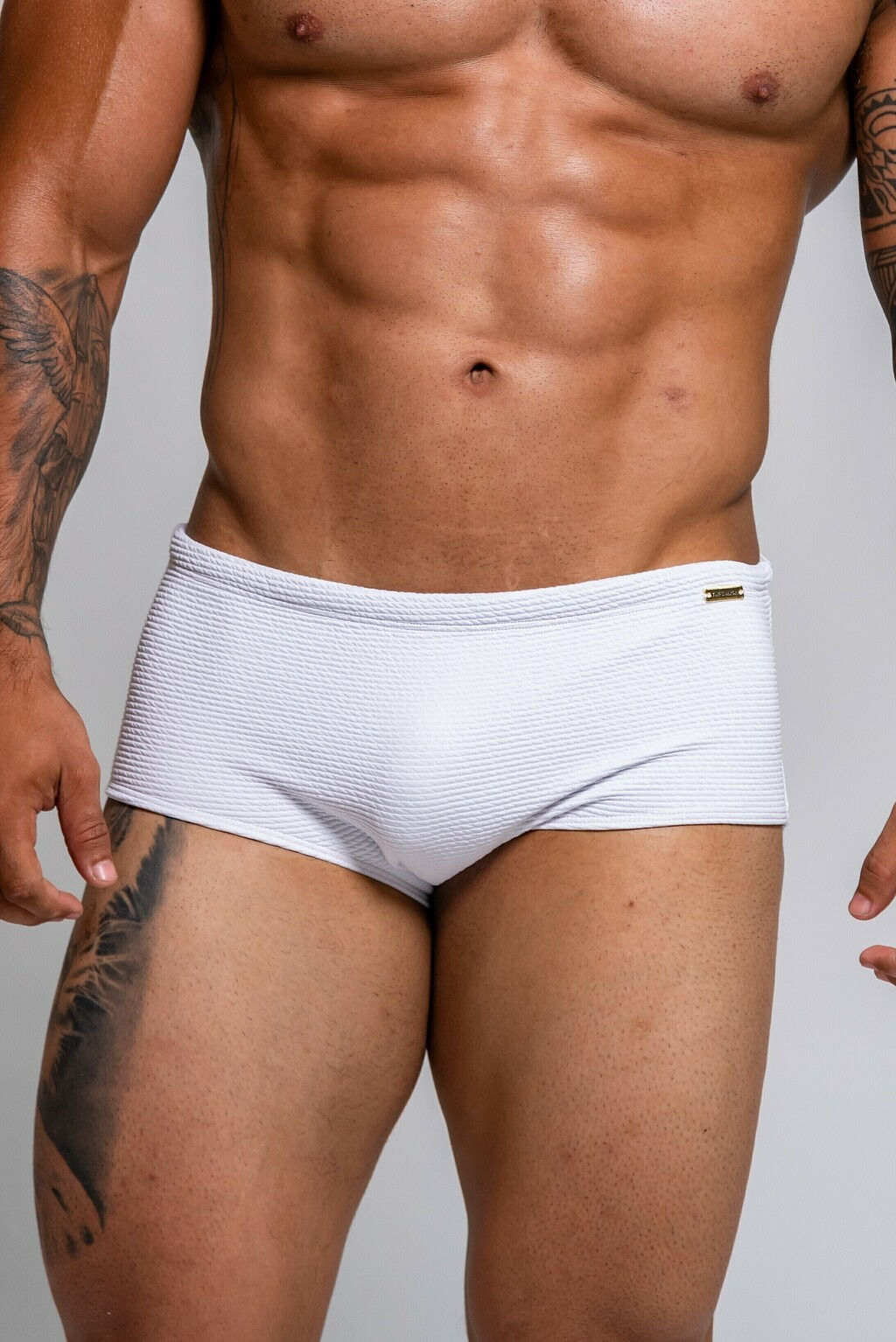 Sunga tradicional branco canelado