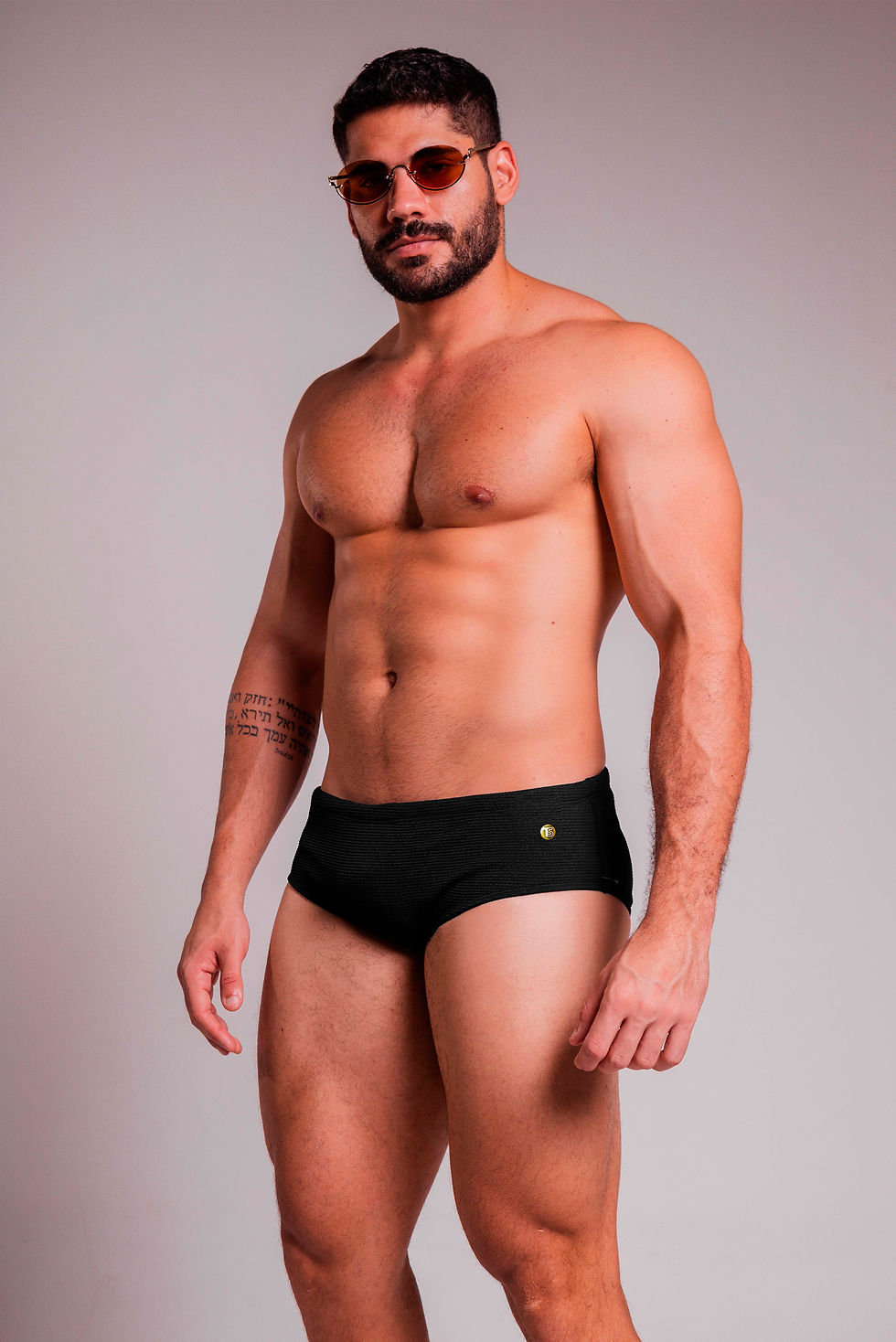 Miniatura: Sunga slim preto canelado