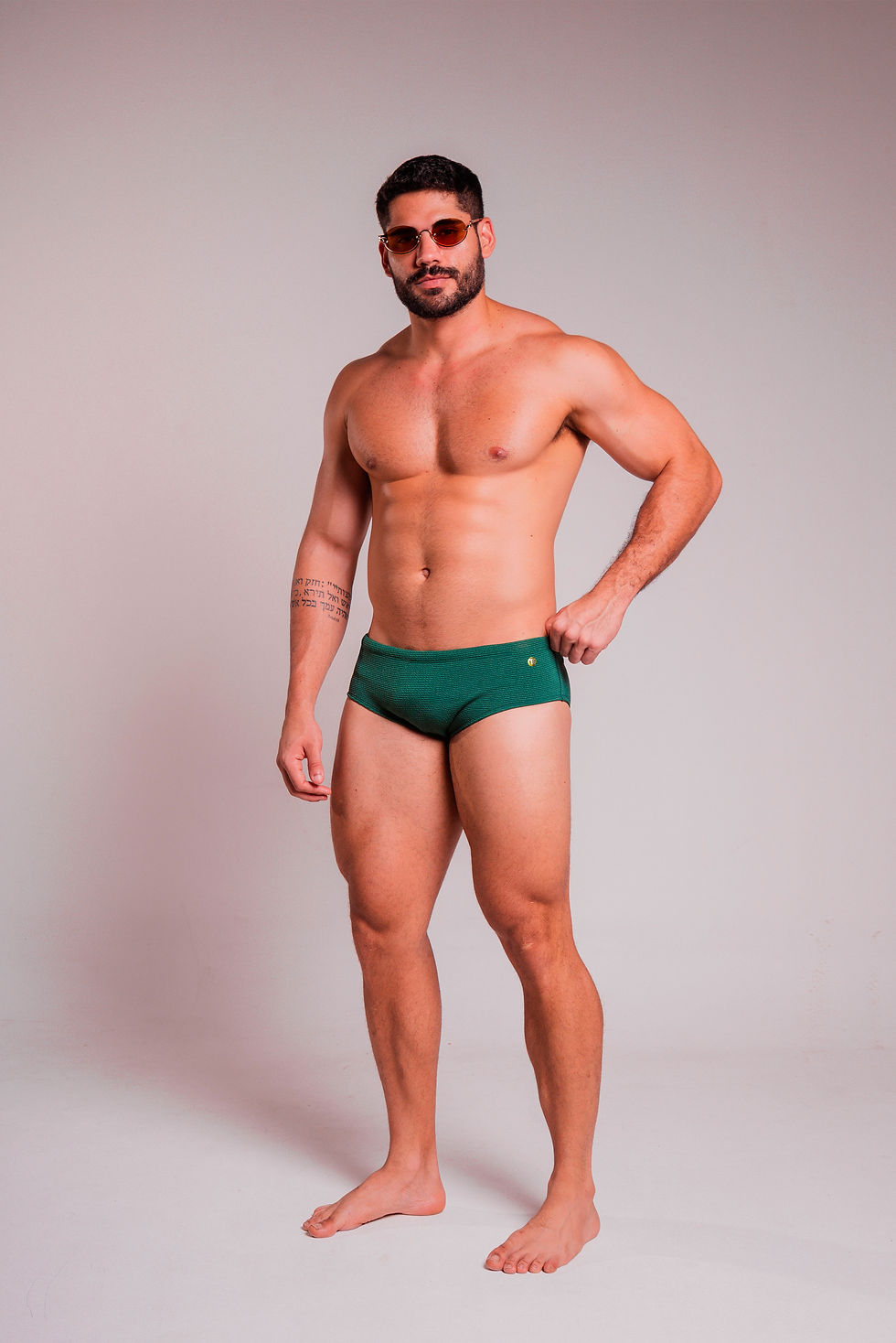 Miniatura: Sunga slim verde bandeira canelado