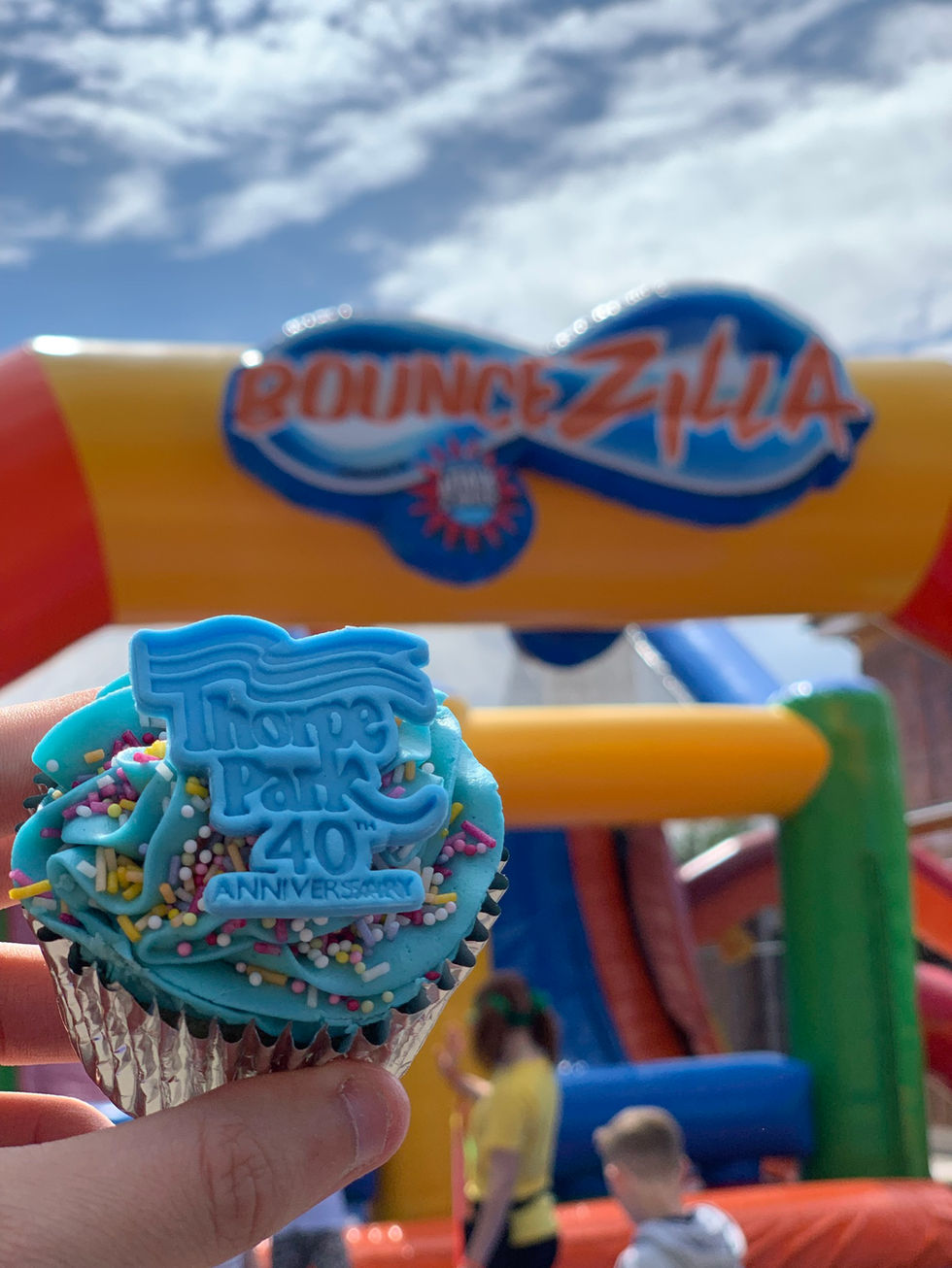 Launch of Thorpe Park's 40th with Bouncezilla.