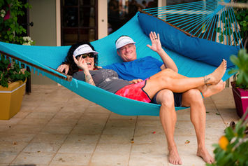 Couple Chilling at The Villa's Hammock with Half Day Pass
